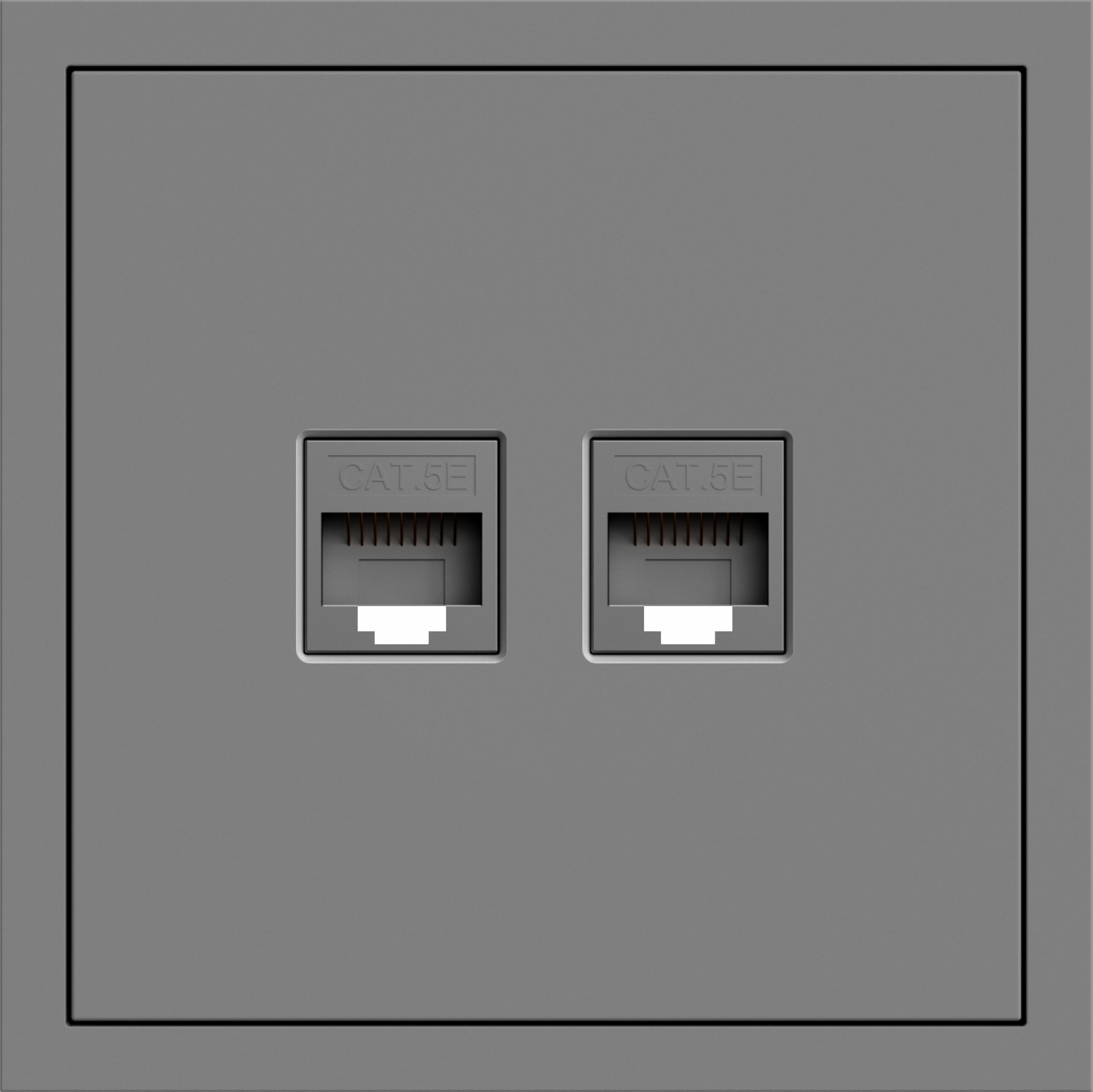 Розетка компьютерная двойная ARDERO Soft Серый (ER152PC-G)