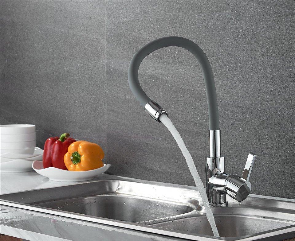 Смеситель кухонный Lamber 13023 с силиконовым изливом