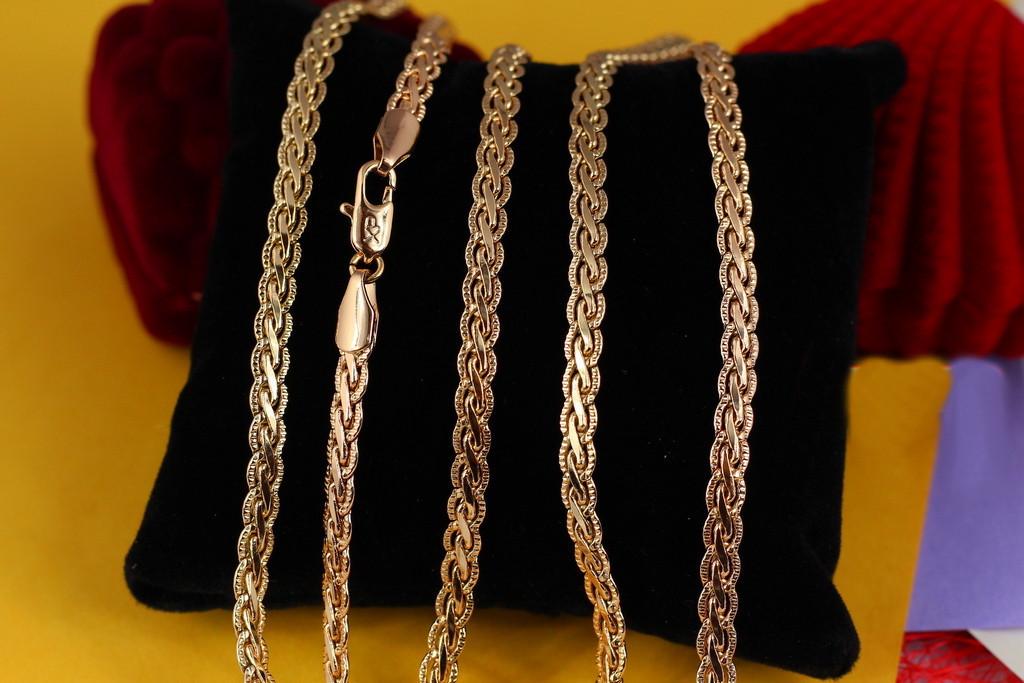 Цепь Xuping Jewelry косичка 60 см 4 мм Золотистый
