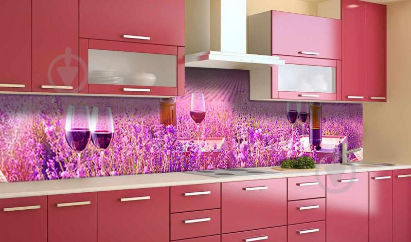 Наклейка виниловая кухонный фартук  Zatarga  "Лавандовое вино"  600х2500 мм