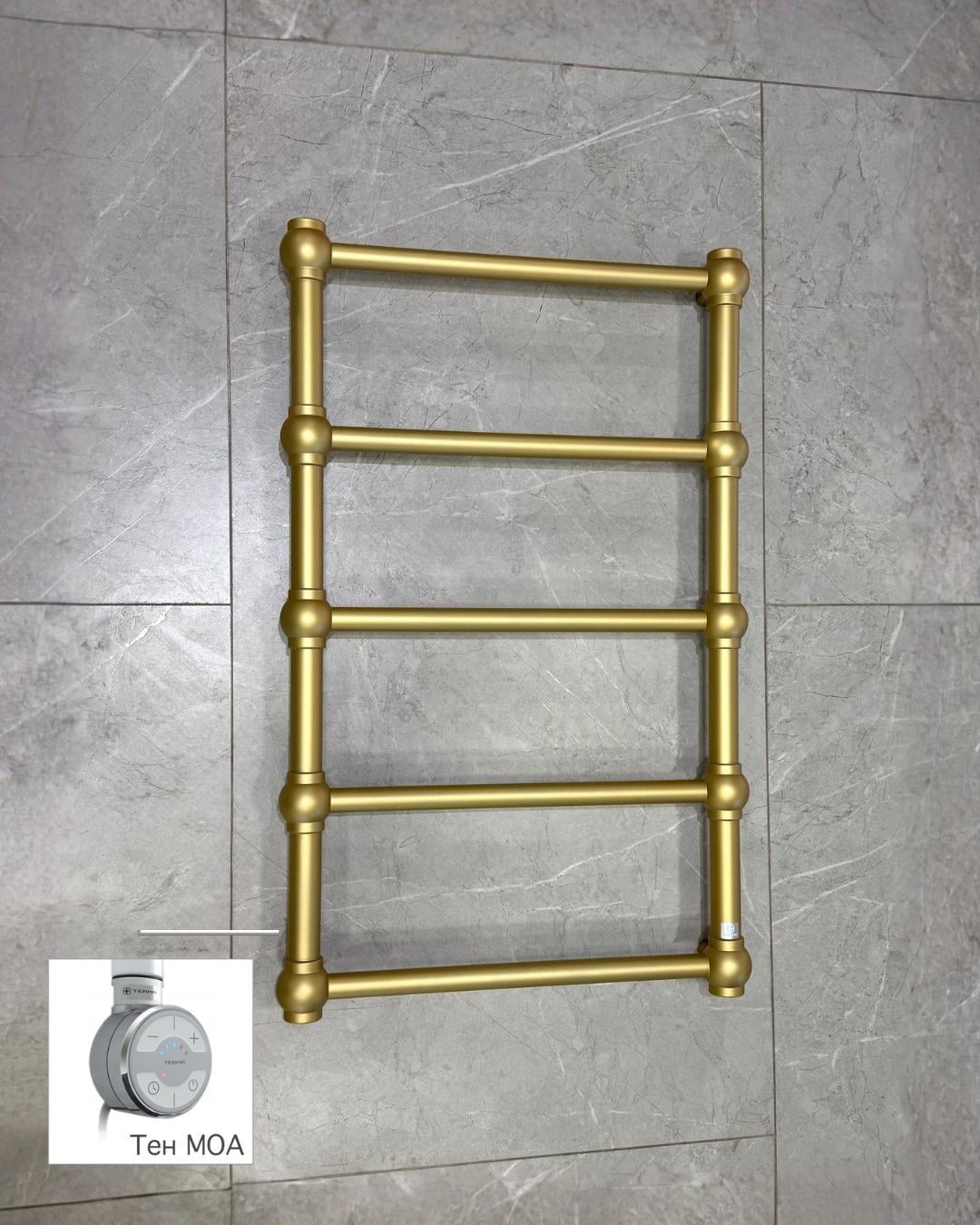 Полотенцесушитель электрический Terma Retro с ТЭНом MOA 800x504 мм Brass (885)