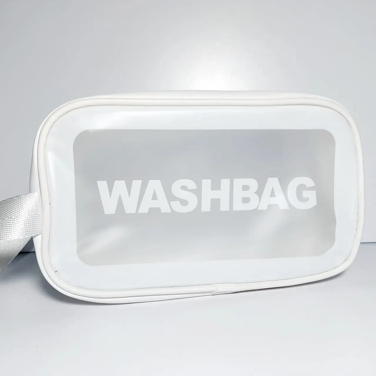 Косметичка-органайзер водонепроникна прозора M 26x10x15 см Білий (2511916382)