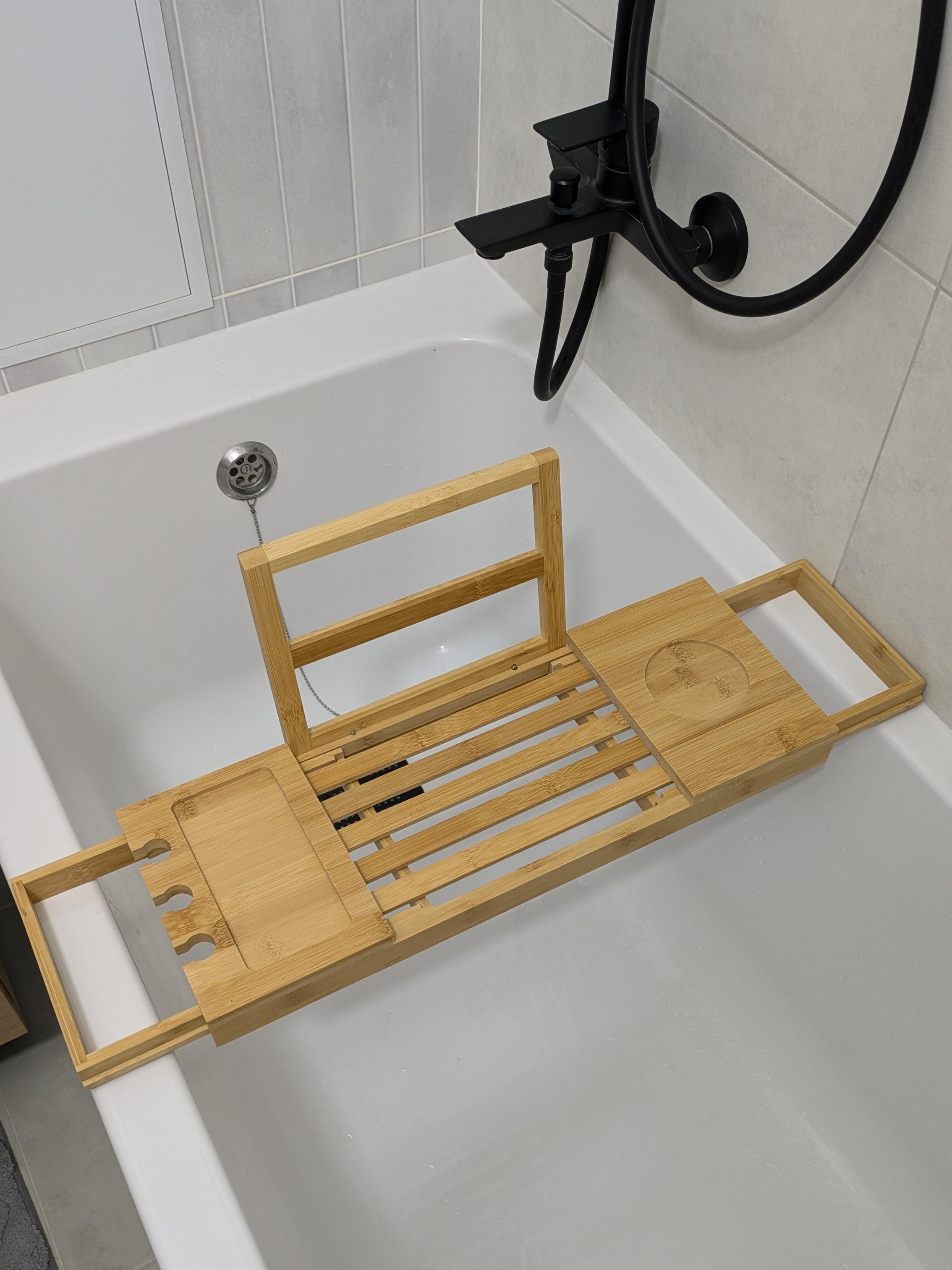 Полиця для ванни розсувна бамбукова (28078639)