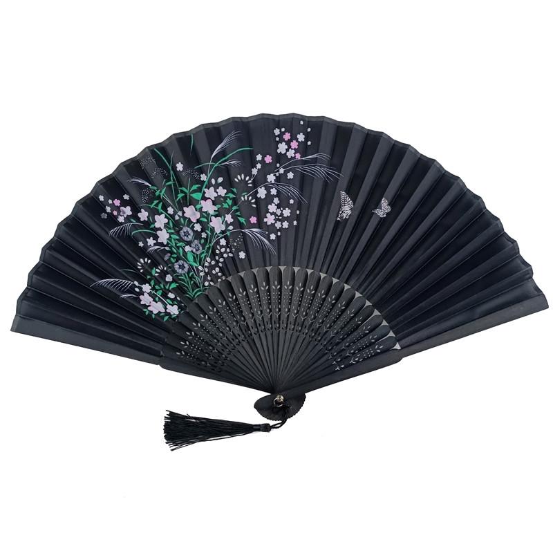 Віяло дерев'яне 21х37 см Чорний (C4066)