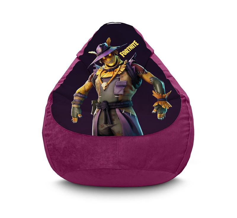 Кресло мешок iPuff Fortnite Hay Man Флок XXL 90х125 см Фиолетовый