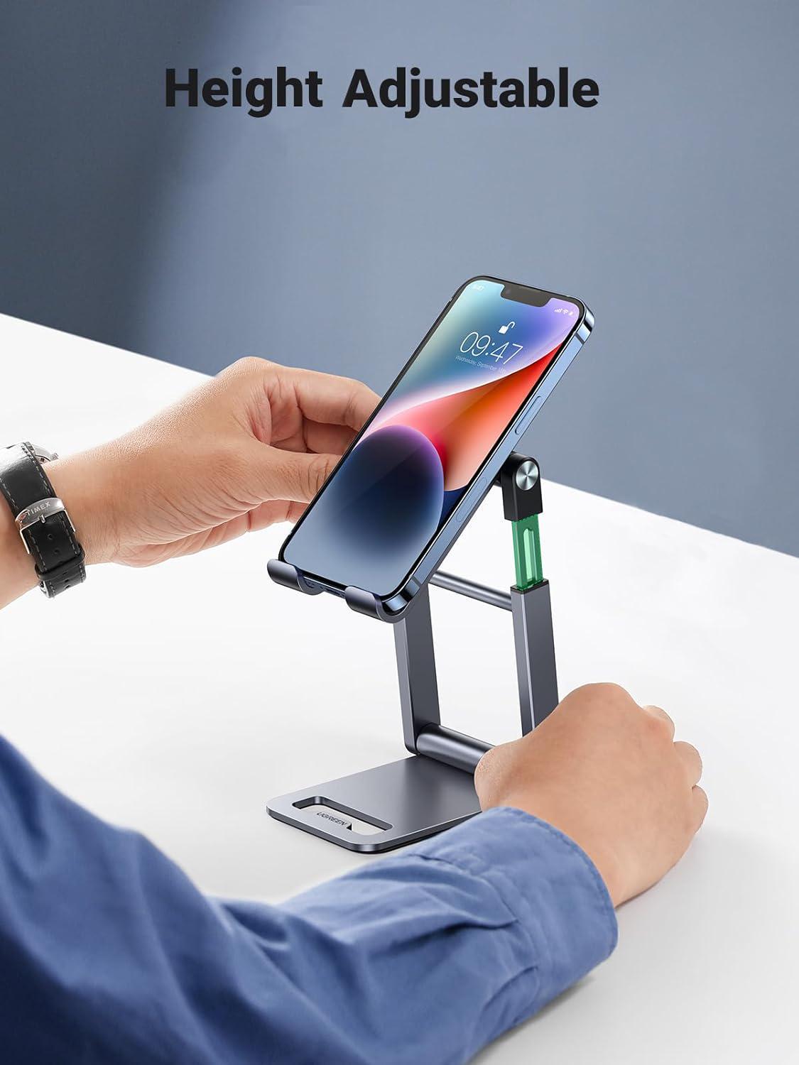 Подставка для телефона UGREEN настольная металлическая складная Серый (50324) - фото 2