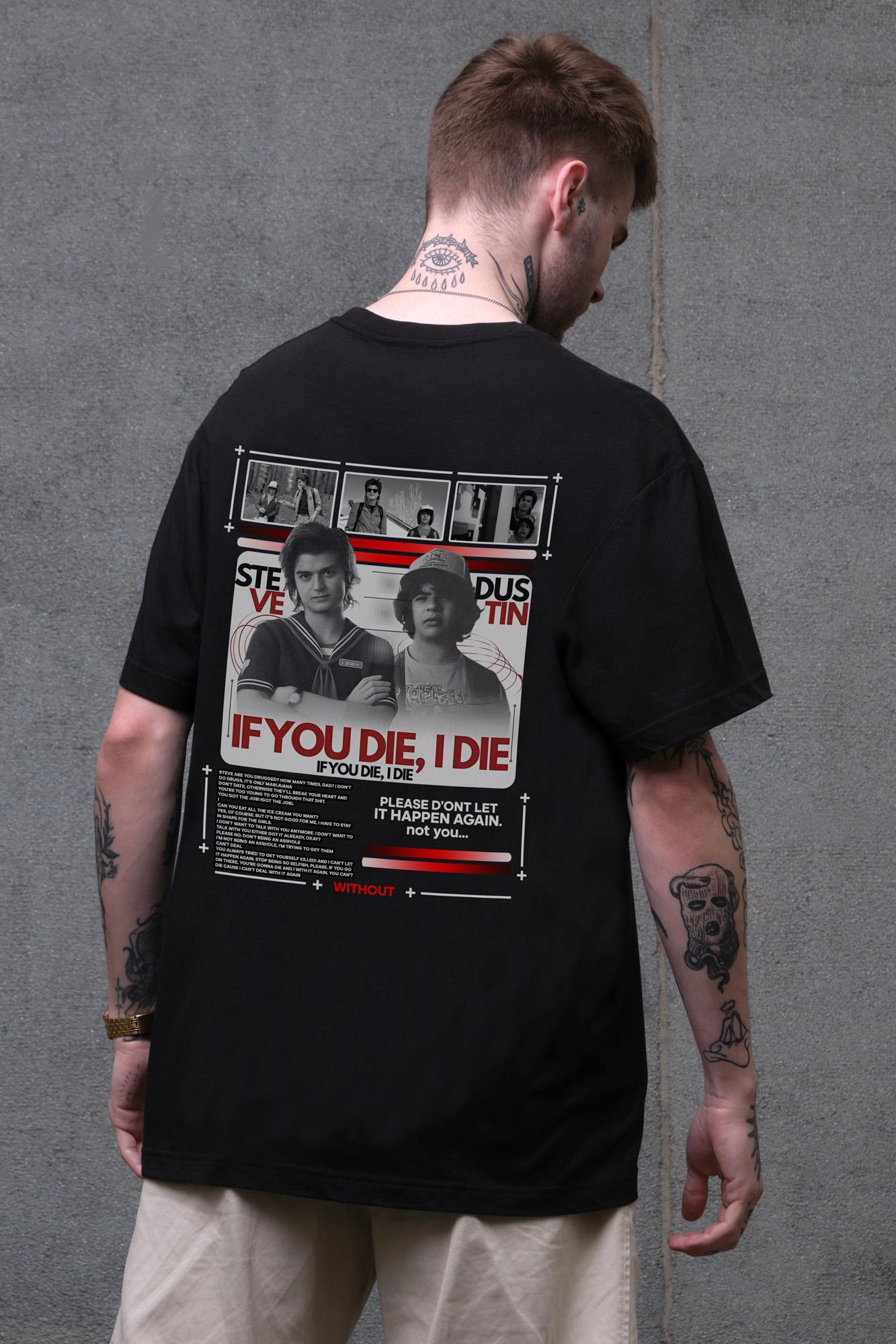 Футболка оверсайз Without З Принтом Die Stranger Things 2XL/3XL Black (2XL/3XL8056237 8056238)