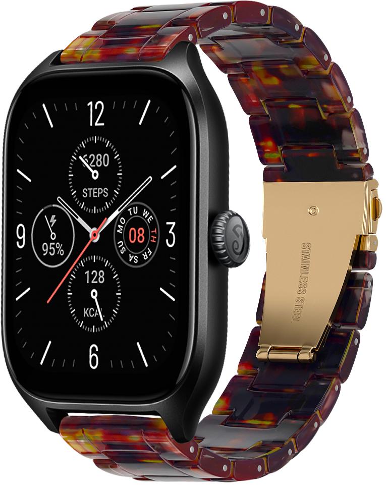 Ремешок из Cмолы Resin для Amazfit GTS 4/Mini Orange Black (29563-47)