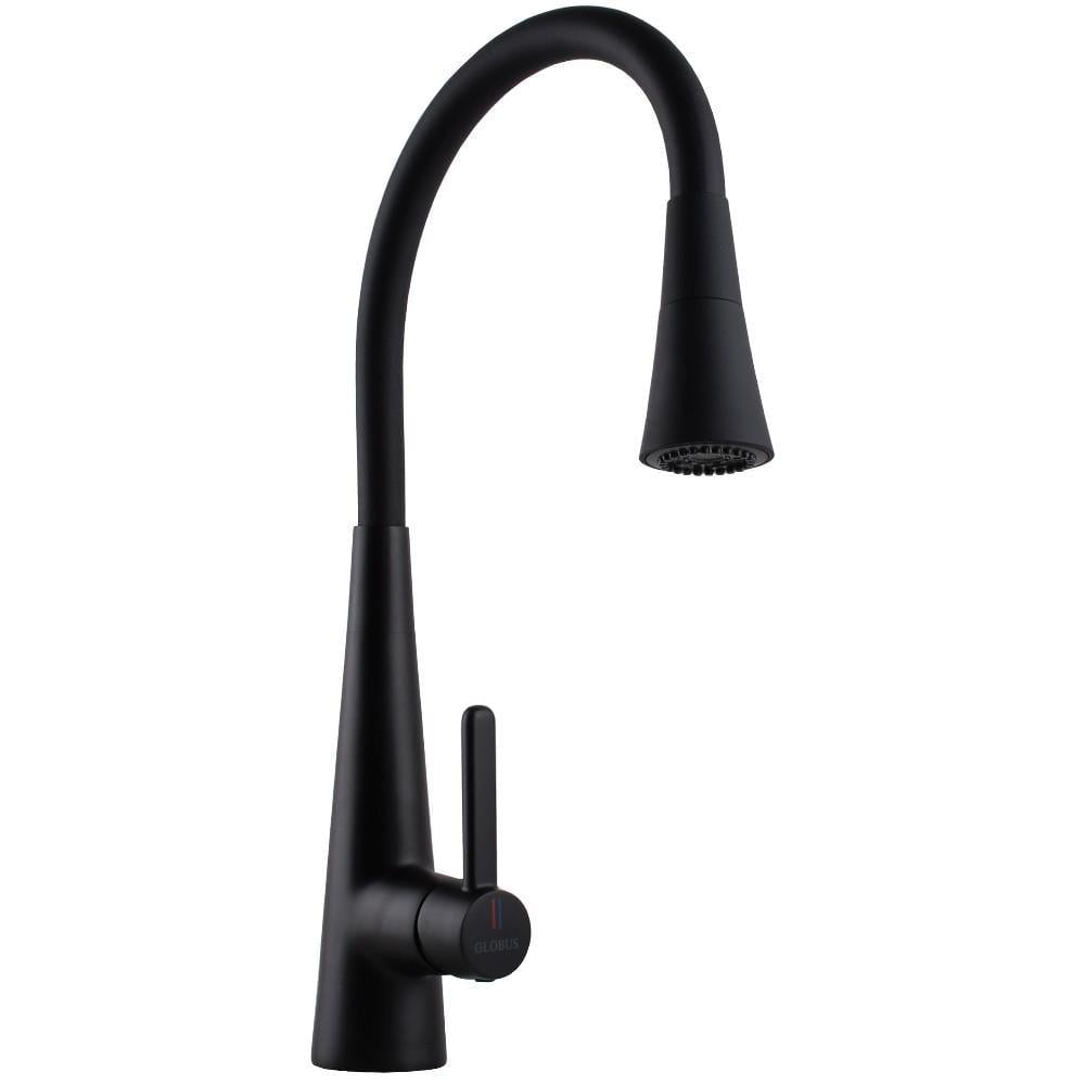 Смеситель кухонный Globus Lux Lazer Pro с гибким изливом Черный (37460321)