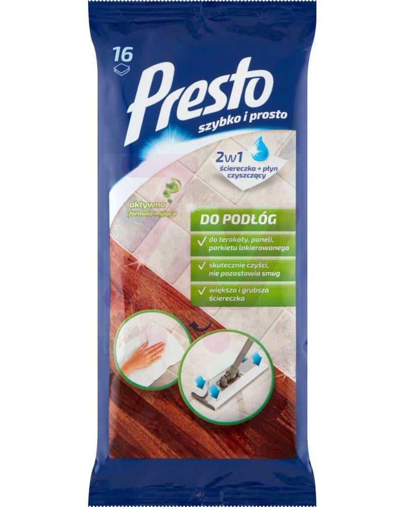 Вологі серветки для підлоги Presto 16 шт. (13311018)