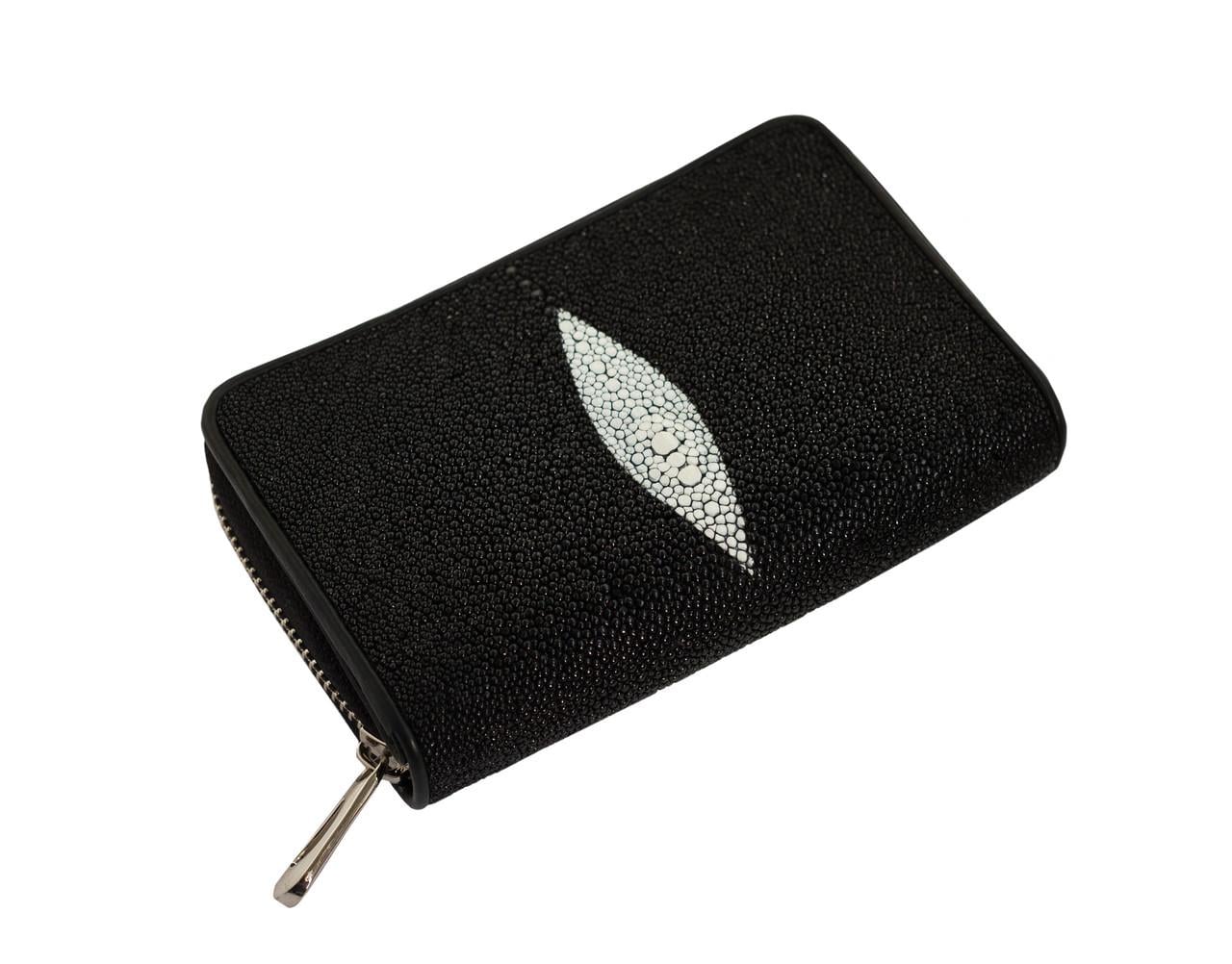 Кошелек Ekzotic Leather из кожи ската Черный (stw 144)