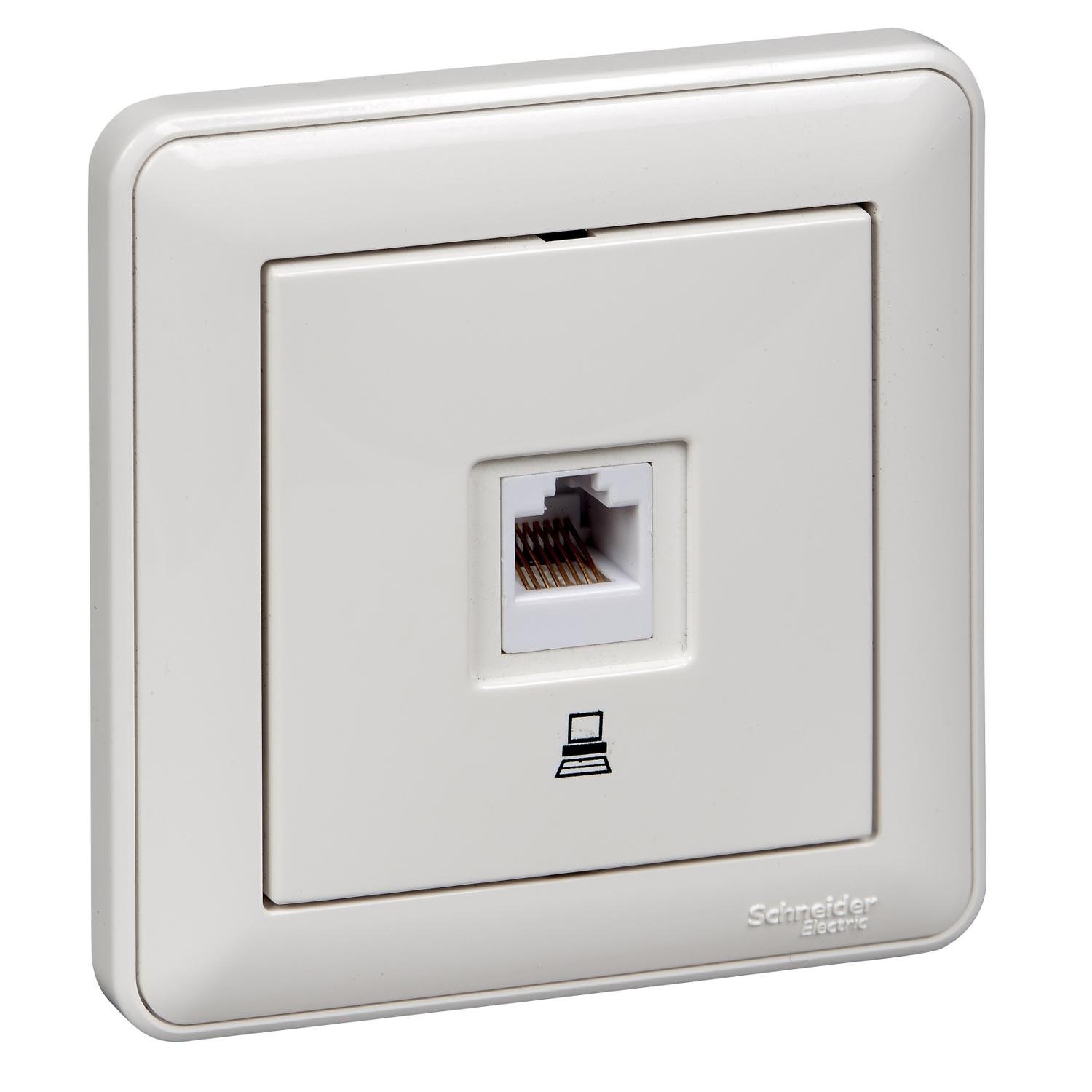 Розетка компьютерная RJ45 Schneider Electric W59 Слоновая кость (RSI-152K5E-28)