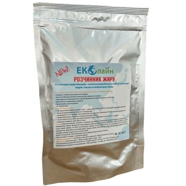 Біопрепарат для видалення жиру в жироуловлювачах Еколайн Розчинник жиру 320 г (11108)