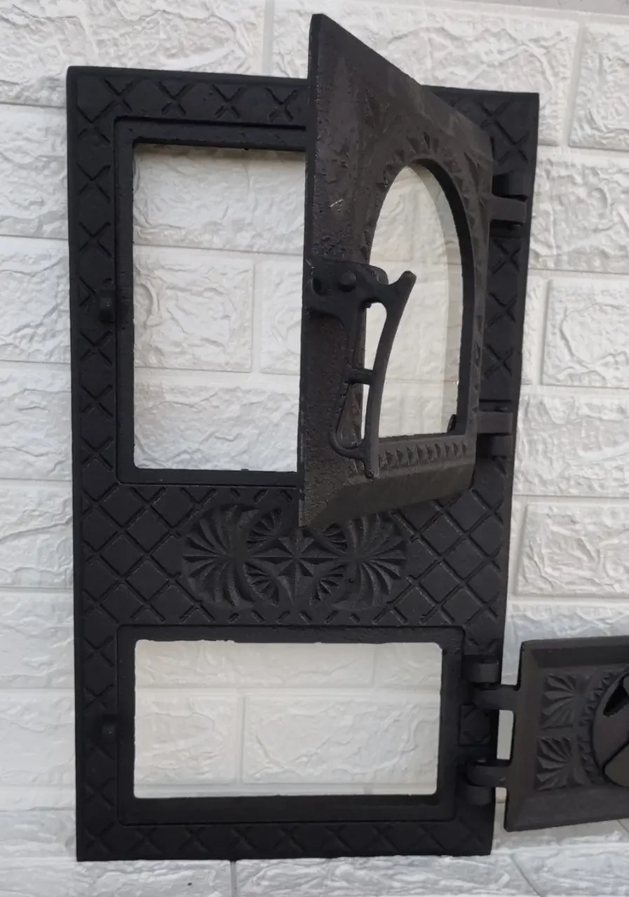 Дверцята пічні чавунні спарені Вікторія з термосклом та регулюванням піддуву 505х290 мм - фото 3 Дверцята пічні чавунні спарені Вікторія з термосклом та регулюванням піддуву 505х290 мм - фото 3