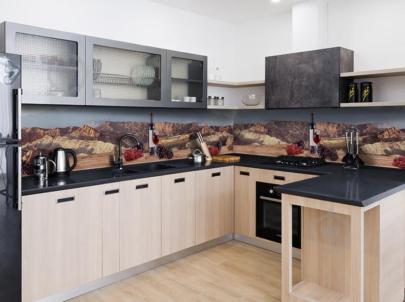 Наклейка виниловая кухонный фартук  Zatarga  "Горы и Вино"  600х3000 мм