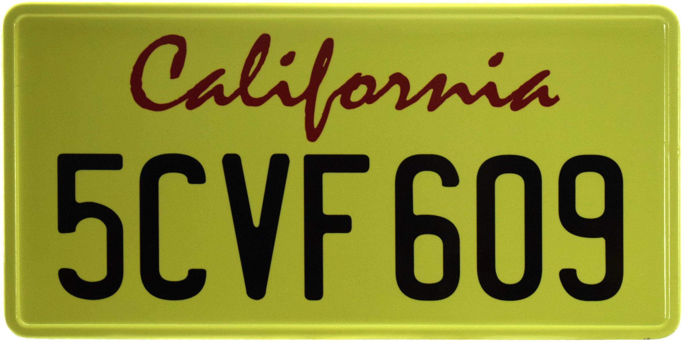 Табличка металлическая "California 5CVF609" 15x30 см (ms-103725)