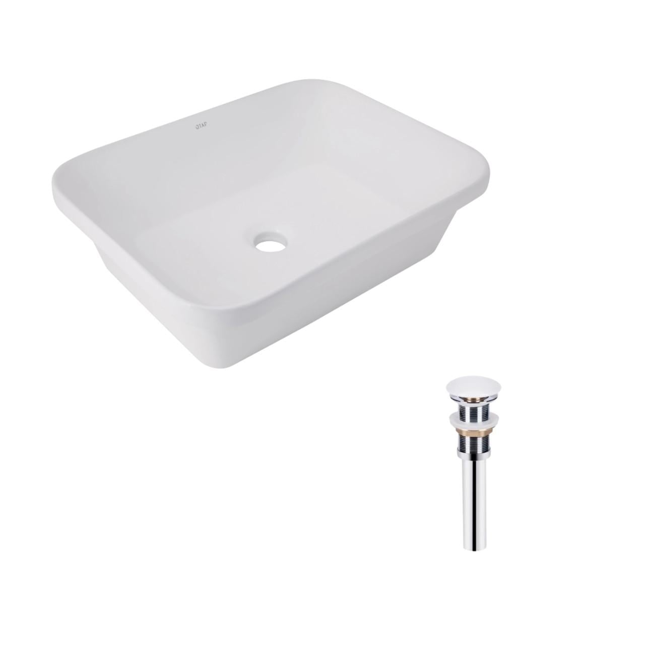 Раковина Qtap Scorpio врезная прямоугольная с донным клапаном PU02 510х390х145 мм White (2612632440)