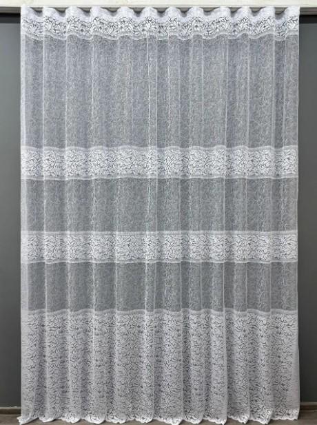 Тюль с узором жаккард Белый (1530т) Тюль с узором жаккард Белый (1530т)