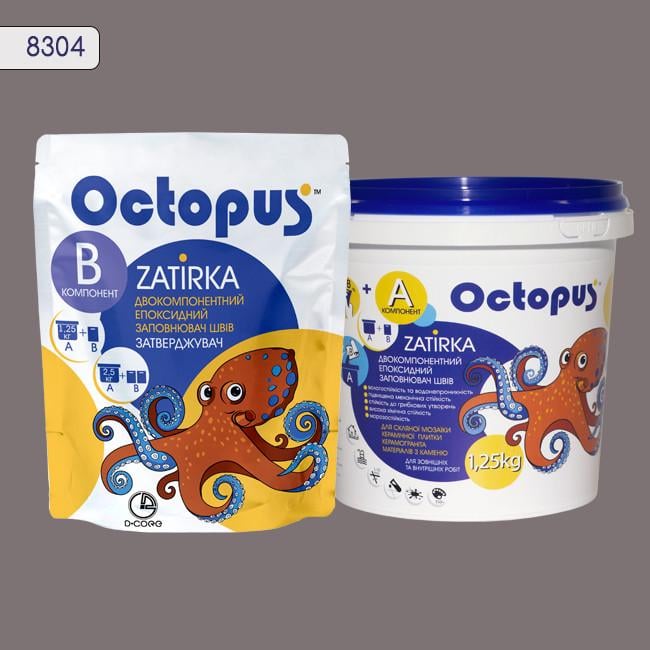 Затирка для плитки Octopus Zatirka 8304эпоксидная 1,25 кг