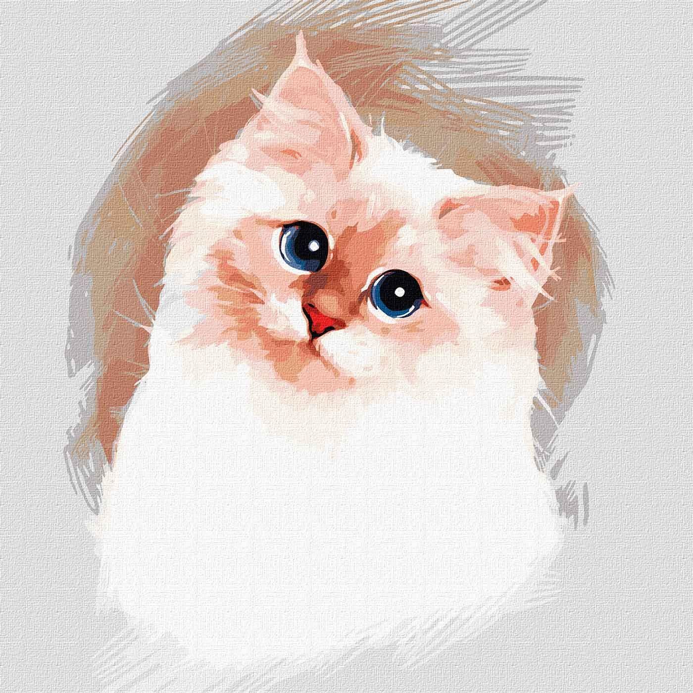 Картина по номерам Идейка Пушистое облако София Никулина КНО4212 холст на подрамнике 30x30 см (1427718552)