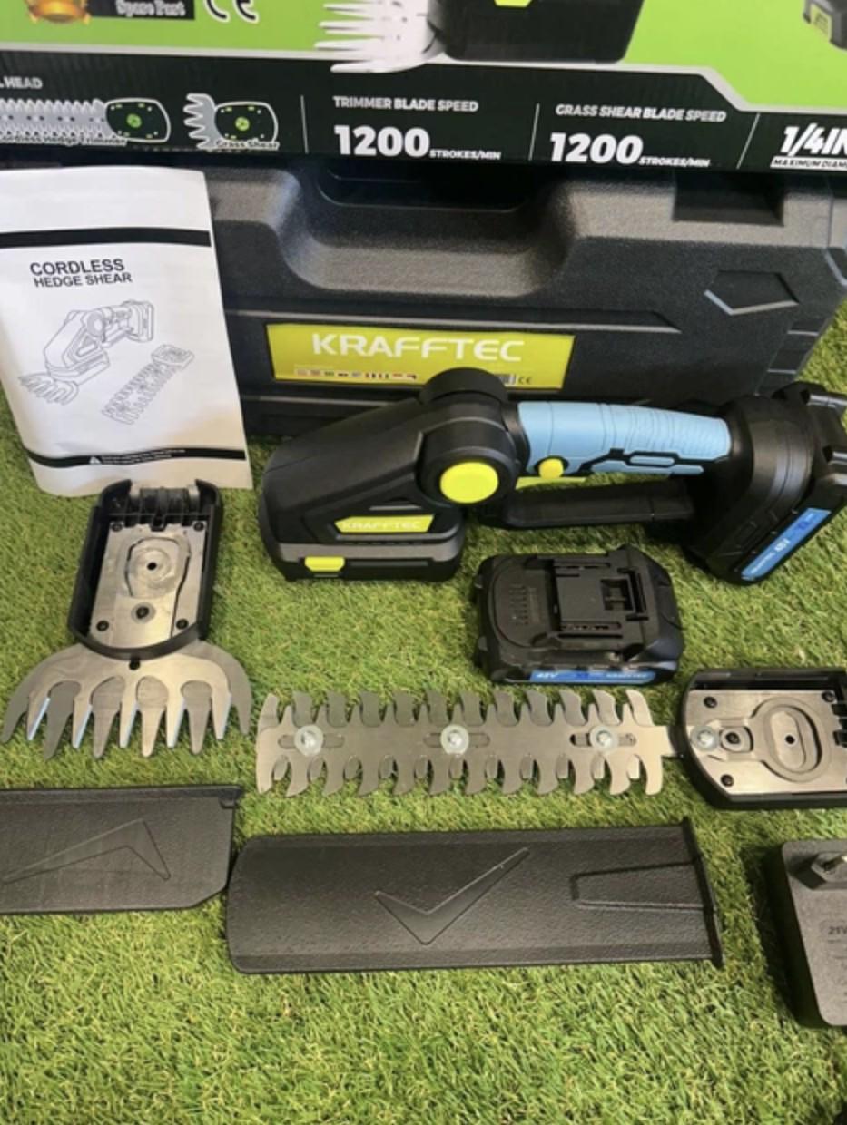 Кусторез аккумуляторный Krafftec 48V/6AP для ухода за газоном и кустами универсальный (897) - фото 6 Кусторез аккумуляторный Krafftec 48V/6AP для ухода за газоном и кустами универсальный (897) - фото 6