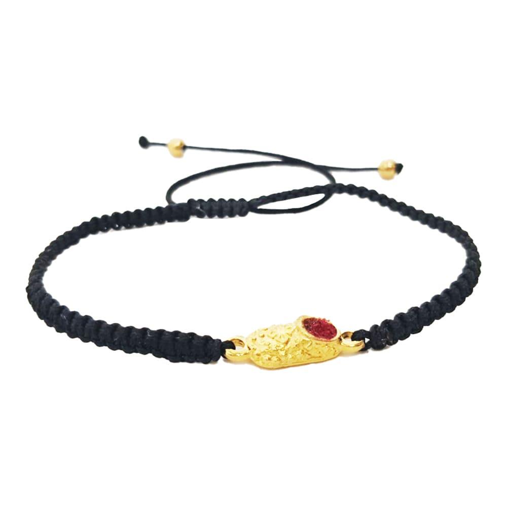 Браслет Черевичок Спиридона плетений з позолотою Чорний (213012033)