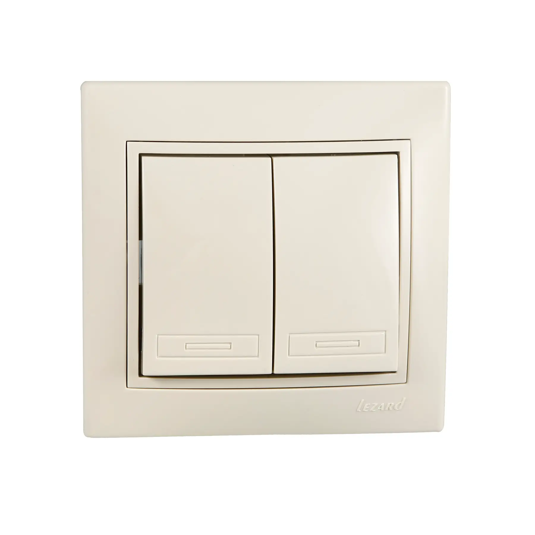 Выключатель Lezard Mira 2-клавишный Кремовый