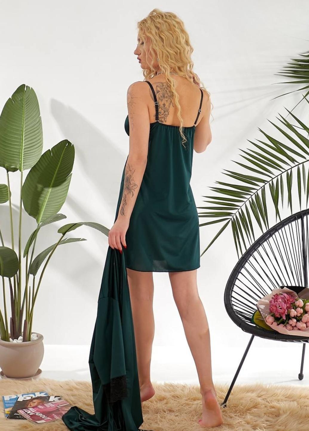 Ночная рубашка женская Purple Style M Изумрудный (1208-44-04) - фото 3