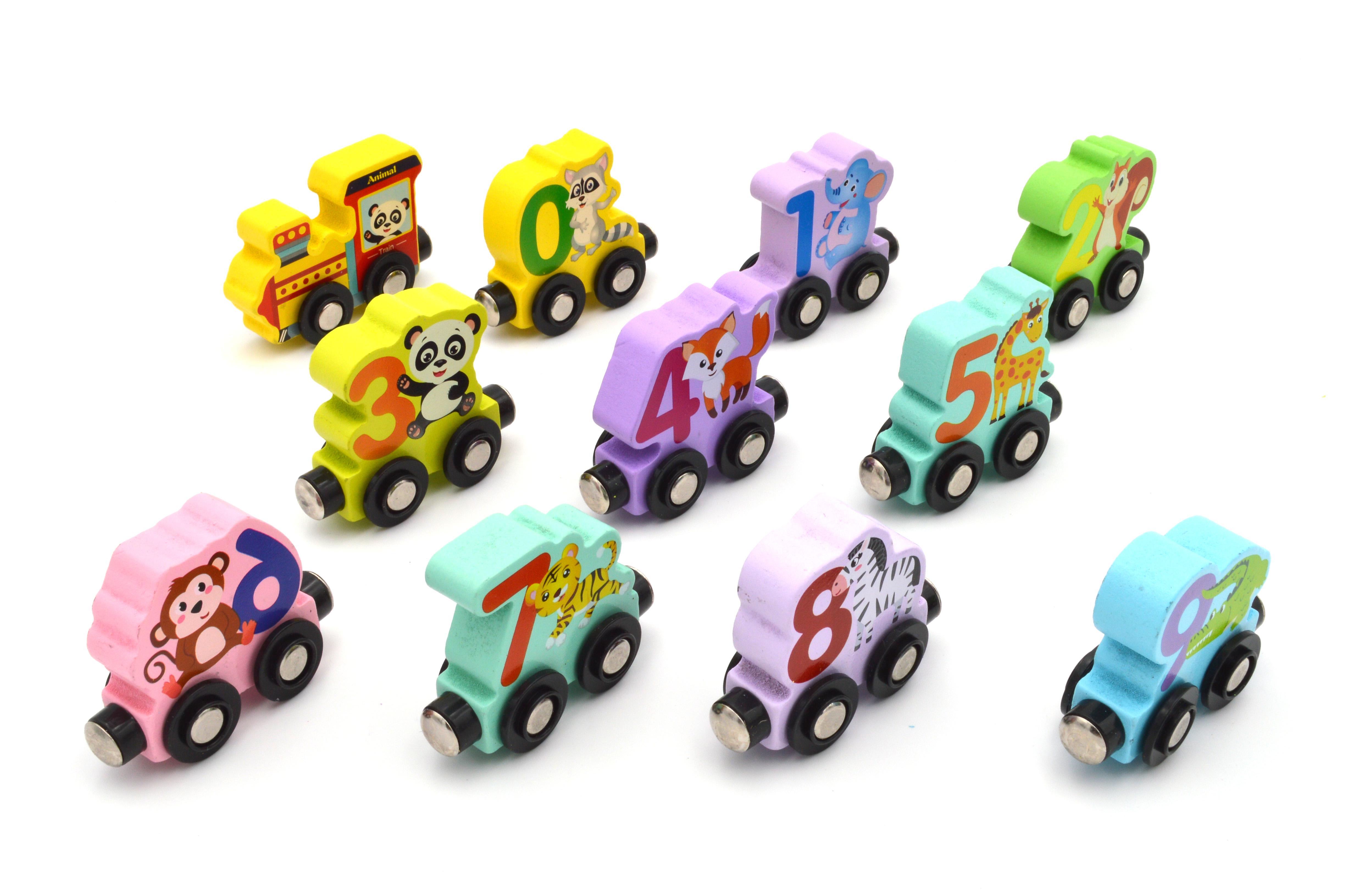 Поїзд дерев'яний на магнітах вагончики з цифрами (73218) - фото 2