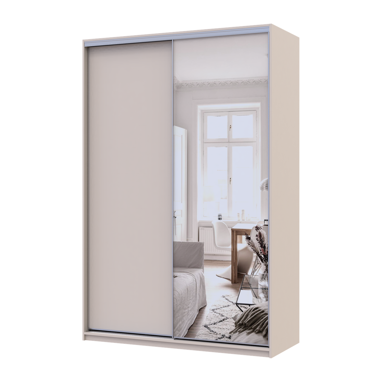 Шафа купе Doros Сіті Лайт 1 ДСП/1 дзеркало 150х60х225 см Кашемір (80736353)