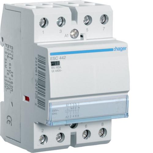Контактор модульний Hager ESC442 40А 230 В AC 2НВ+2НЗ (00000045948)