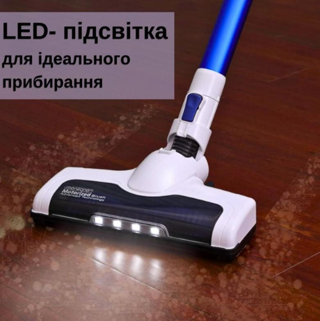 Пилосос акумуляторний Rainberg RB-2301 з LED-підсвіткою та HEPA-фільтром 2500 Вт (ML-04975) - фото 7 Пилосос акумуляторний Rainberg RB-2301 з LED-підсвіткою та HEPA-фільтром 2500 Вт (ML-04975) - фото 7