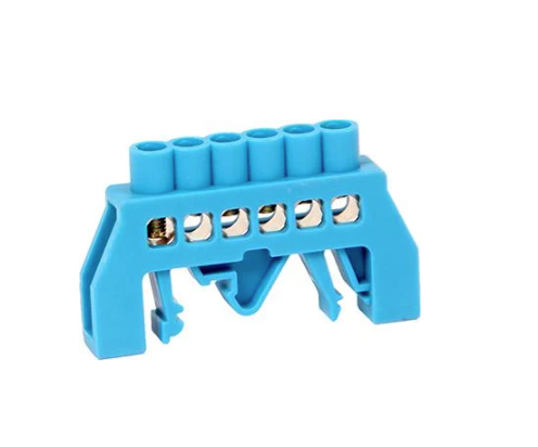 Шина нульова E.NEXT e.bsi.pro.2.6 мідь у корпусному ізоляторі універсальна 6 отворів 6х9 мм (p0650011)