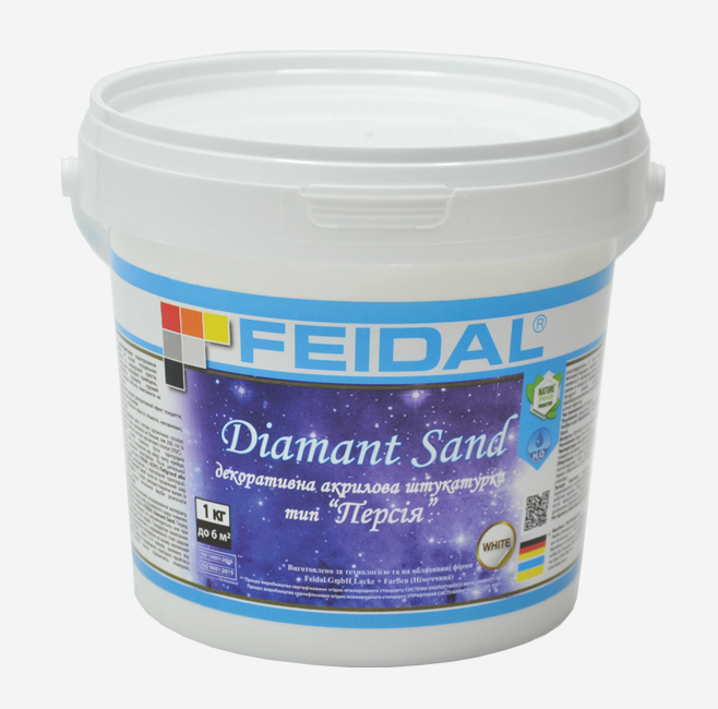 Краска интерьерная декоративная Feidal Diamant Sand 1 кг Белый