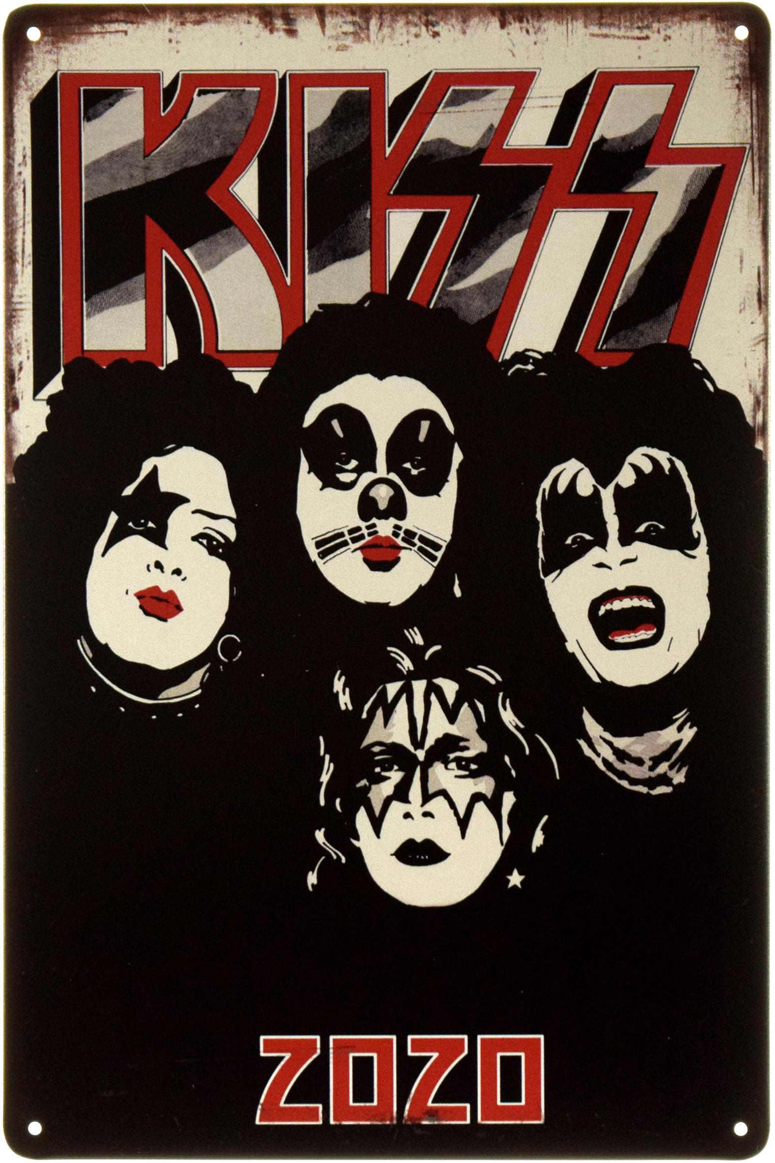 Табличка металлическая Kiss Tour 2020 20x30 см