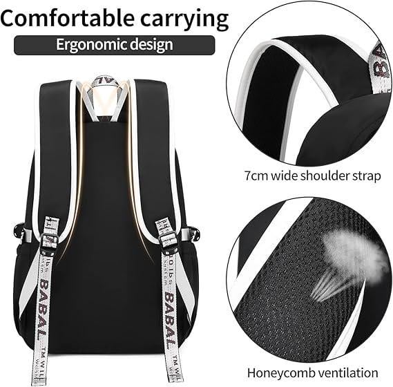 Шкільний рюкзак для дівчинки Berry 5-11 клас з хутряним помпоном Чорний (1675189859) - фото 4 Шкільний рюкзак для дівчинки Berry 5-11 клас з хутряним помпоном Чорний (1675189859) - фото 4