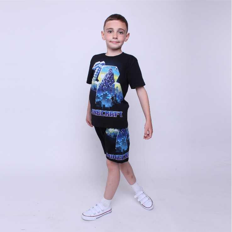 Дитячий літній костюм на хлопчика Майнкрафт Кирка Світяшка 134 см