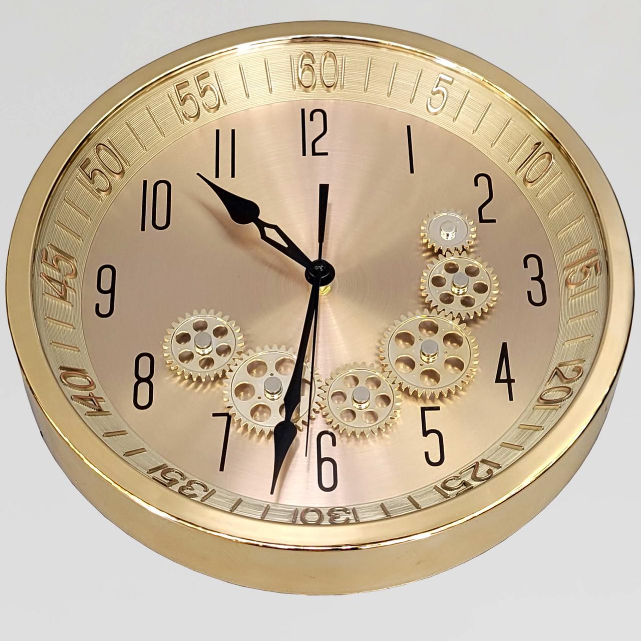 Годинник настінний безшумний OV-0036 35,2 см з відкритим механізмом шестернями/колещатками під старину (2861666931)
