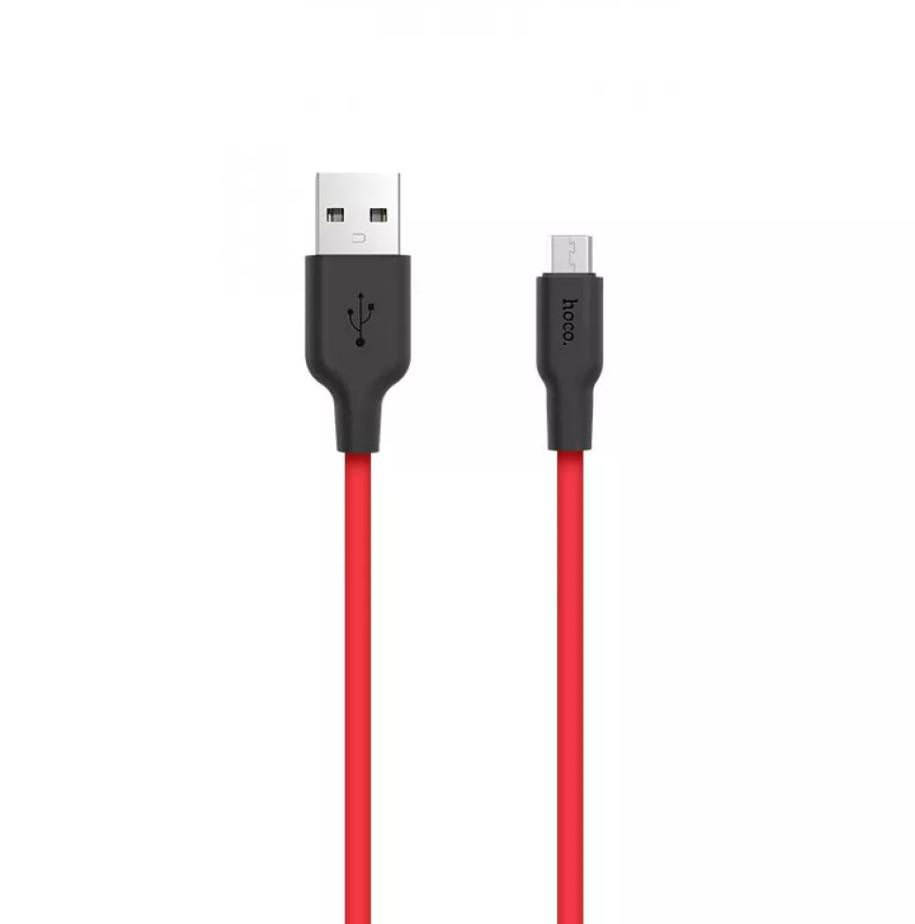 Кабель Hoco X21 Silicone USB to Micro USB 1 м Black/Red (11120149)