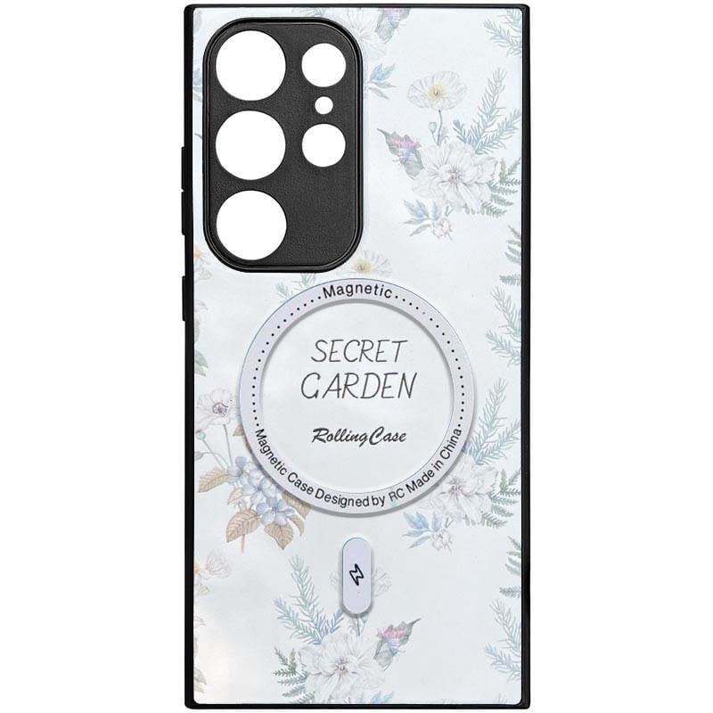 Противоударный TPU+PC чехол Secret Garden with MagFit для Samsung Galaxy S24 Ultra  White