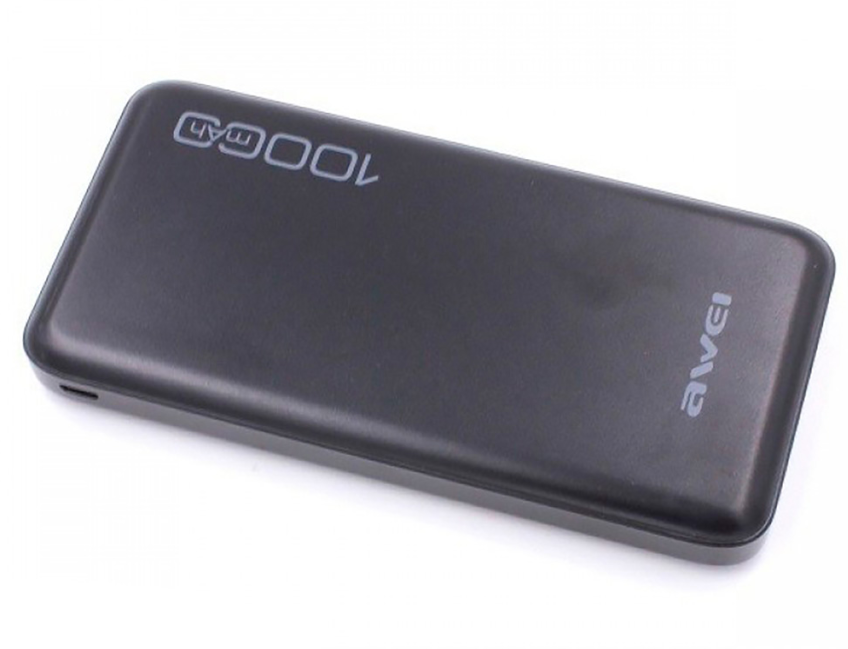 Повербанк Awei P28K 10000 mAh з індикатором заряду 2хUSB Чорний Повербанк Awei P28K 10000 mAh з індикатором заряду 2хUSB Чорний