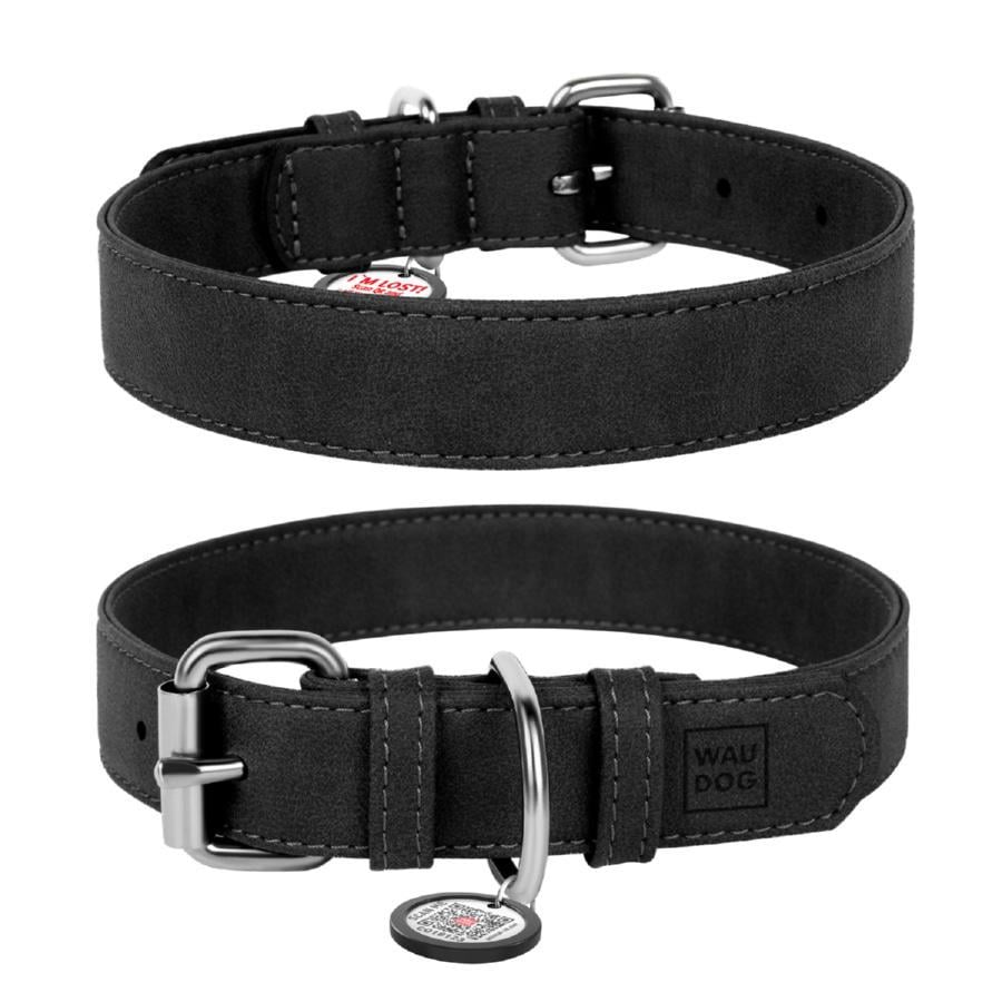 Ошейник для собак из искусственной кожи Waudog Eco с QR паспортом XS 15 мм 27-36 см