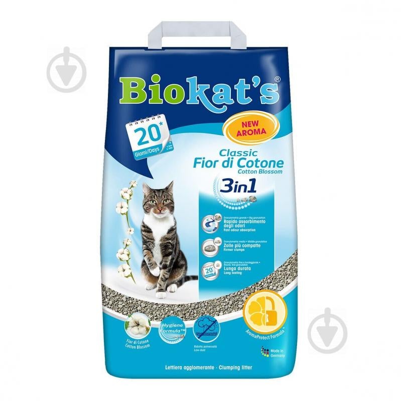 Наповнювач бентонітовий Biokats Fior di Cotton (3in1) 10 кг - фото 1