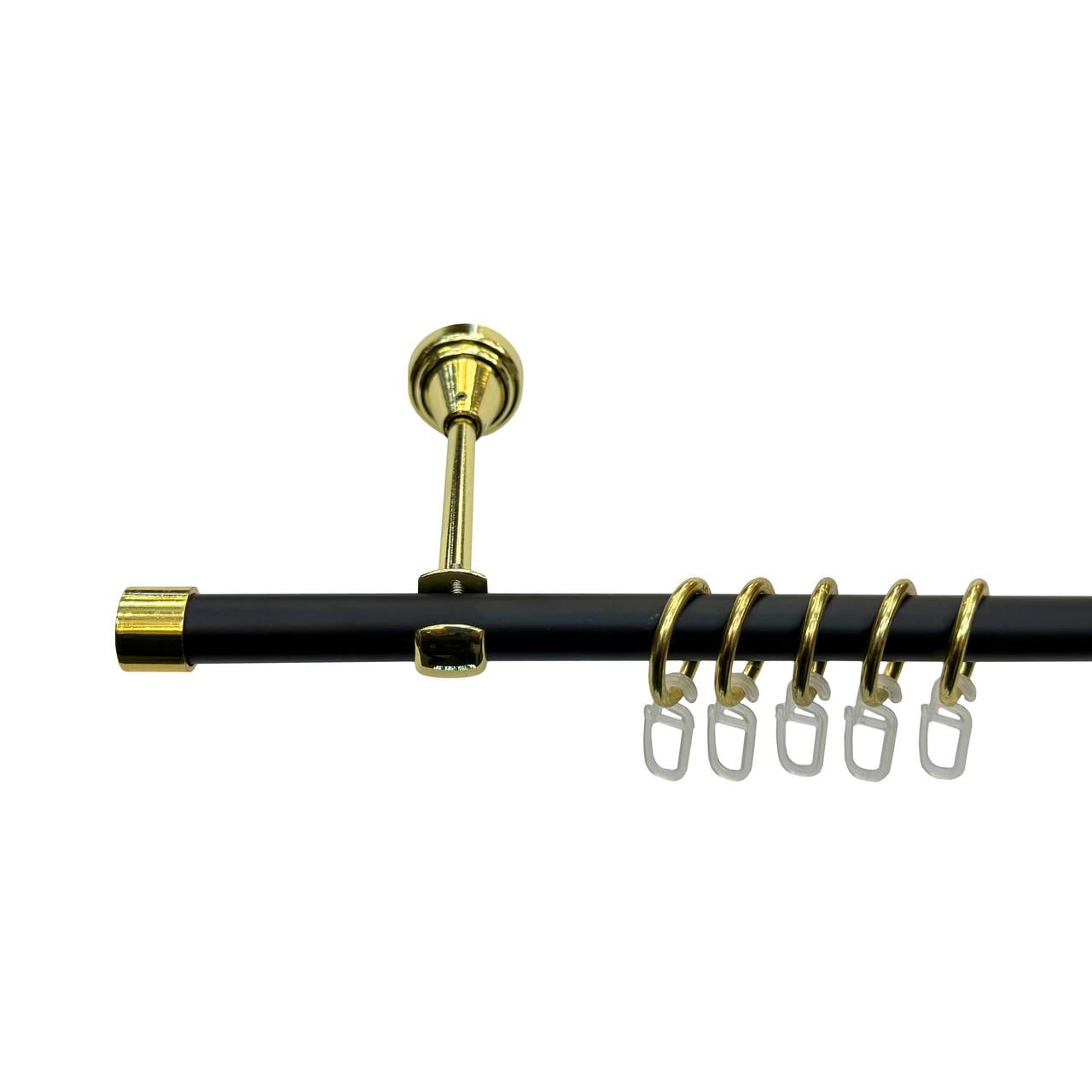 Карниз для штор Orvit Заглушка однорядный 16 мм 200 см Черный/Золотой (000-7700)