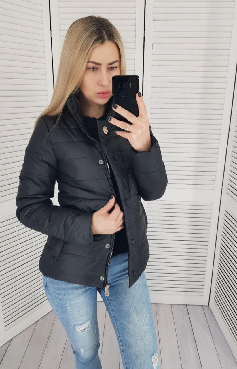 Куртка демисезонная Khan короткая приталенная р. 50 Черный (Kh211)