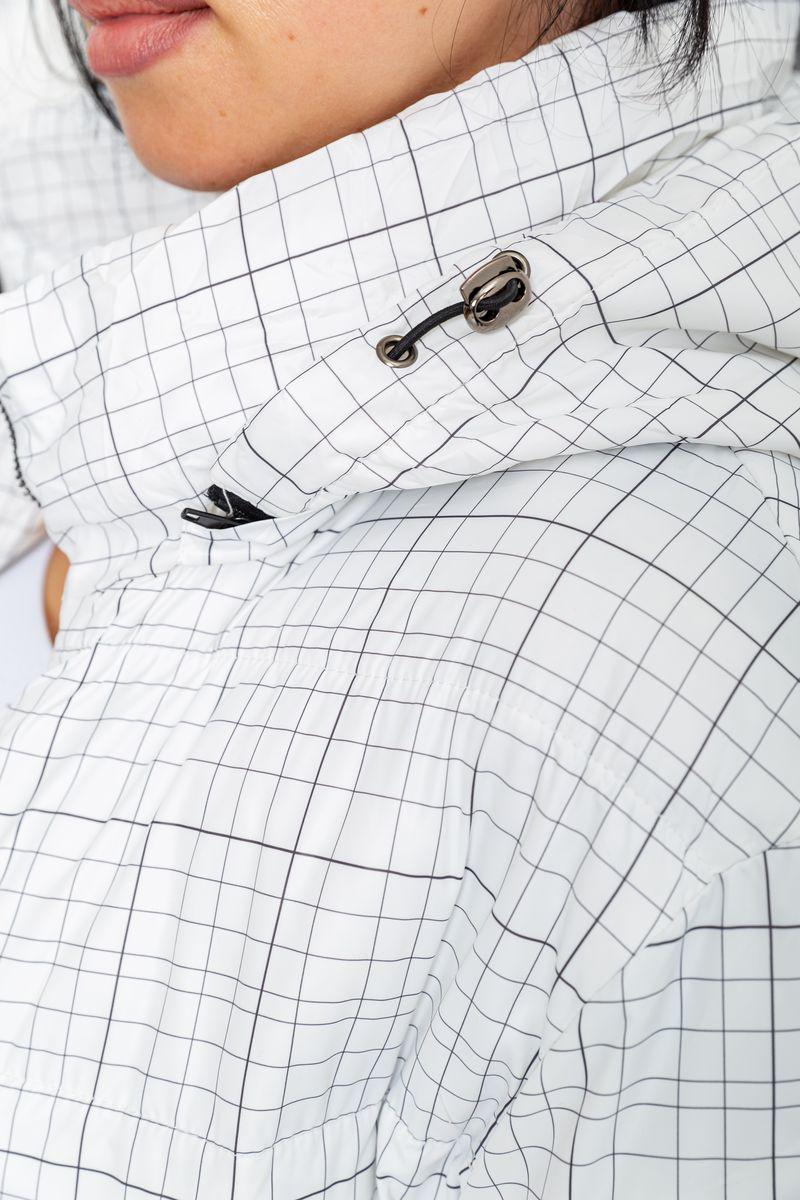 Куртка батал жіноча демісезонна Ager 224RP036 в клітинку 4XL Білий - фото 6