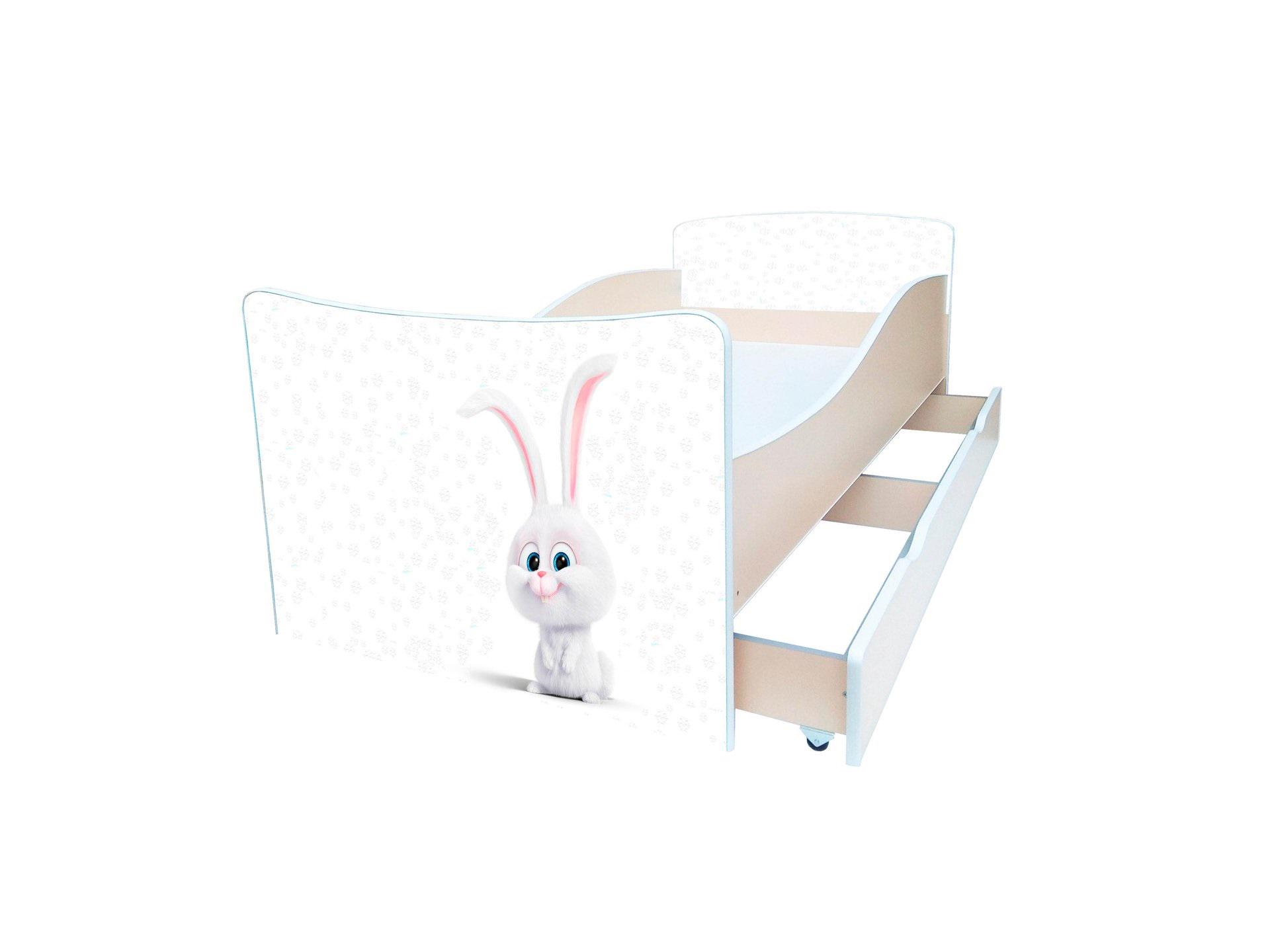 Кровать детская Viorina-Deko Kinder 77 с ящиком ламинированная ДСП 80х170 см Белый/Принт (47297)