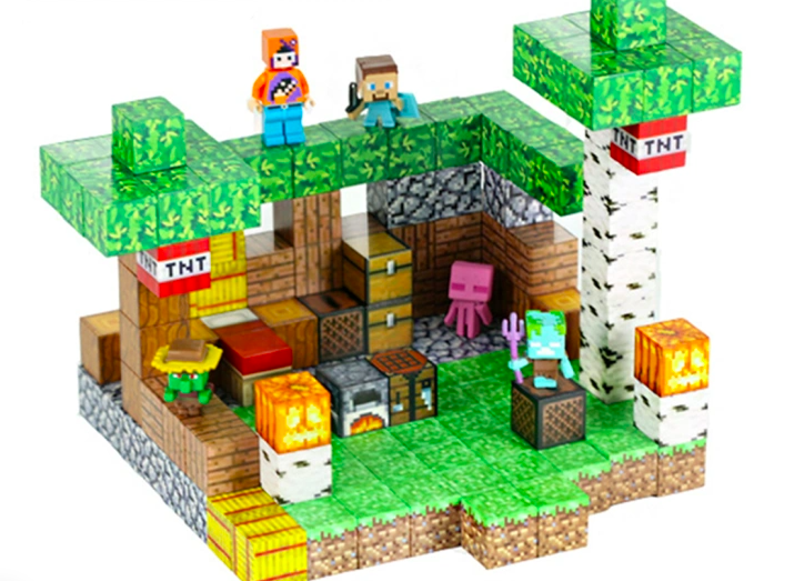Конструктор магнитный Minecraft "Привал Разбойника" 160 блоков (25565003)