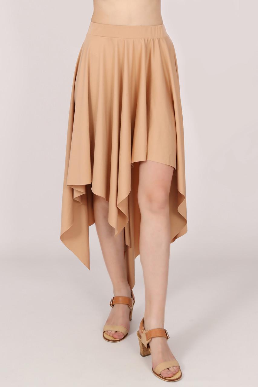Юбка женская летняя асимметричная солнце р. 60 Бежевый (2493032711) - фото 2 Юбка женская летняя асимметричная солнце р. 60 Бежевый (2493032711) - фото 2