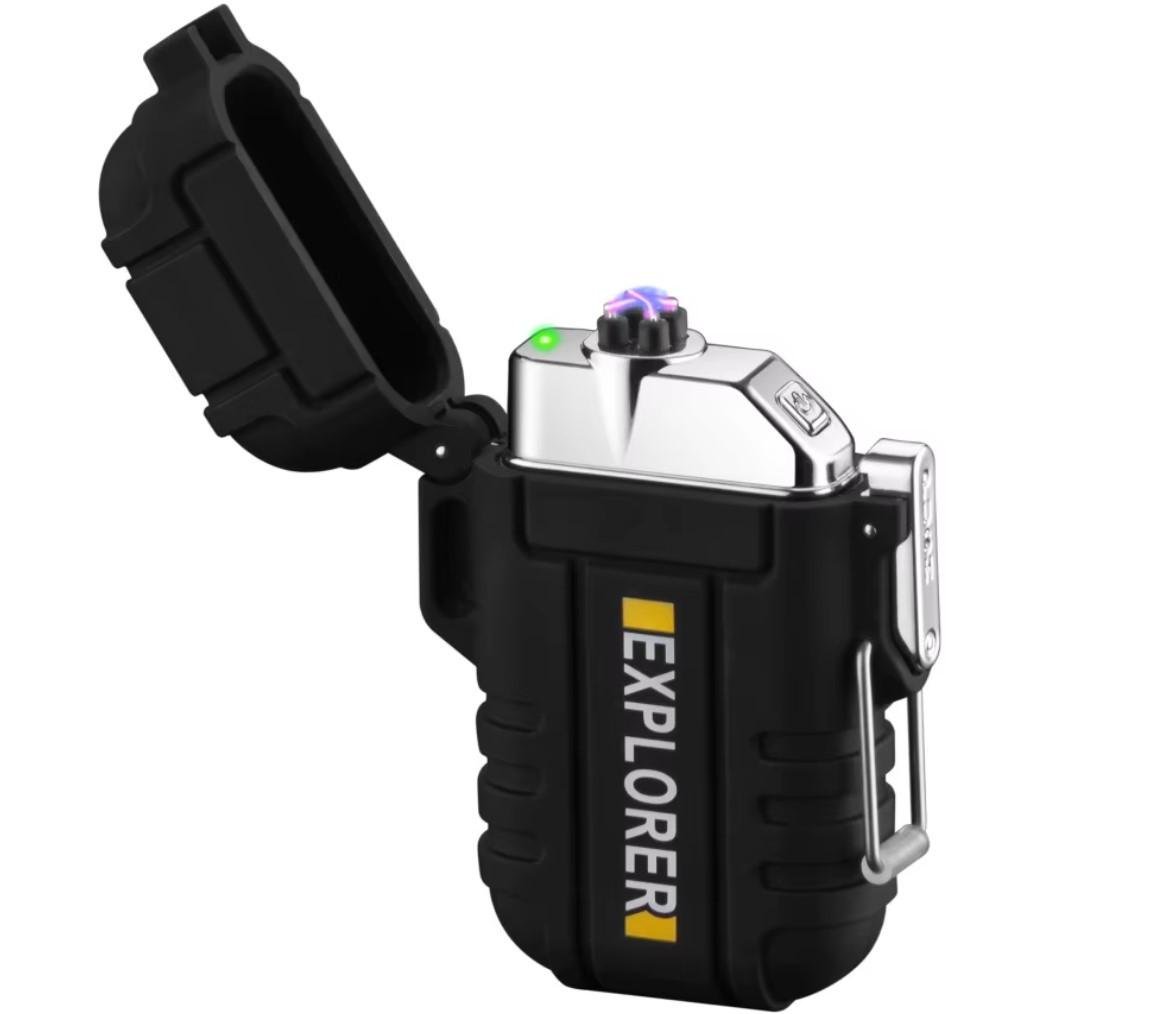 Запальничка електроімпульсна Explorer FR171 USB дві дуги у водонепроникному корпусі Black (2733738824)